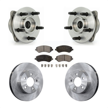 Hub Bearing Disc Brake Rotor & Pads Front Kit For 2002-2005 Jeep Liberty Non-ABS