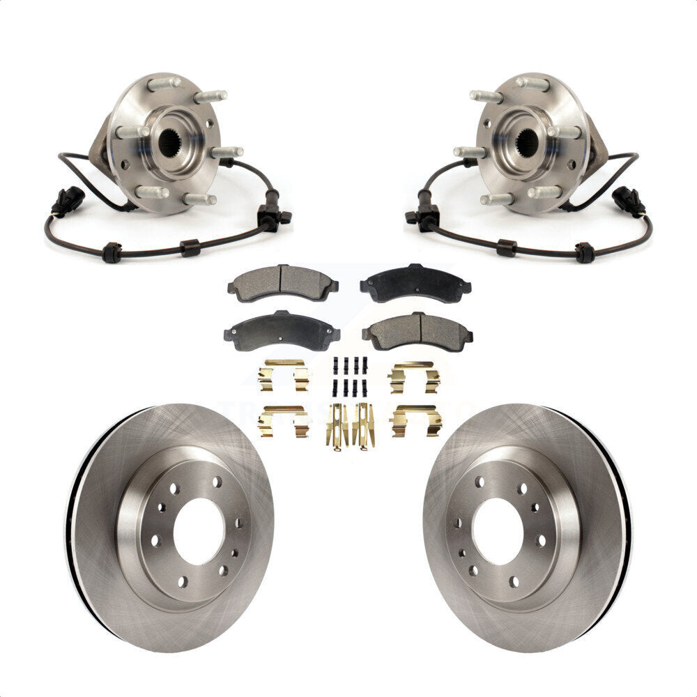 Hub Bearing Brake Rotor Pads Front Kit For GMC Envoy Chevrolet Trailblazer Buick
