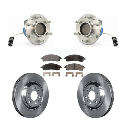 Hub Bearing Assembly Brake Rotor & Pads Front Kit For 2004-2009 Cadillac SRX RWD