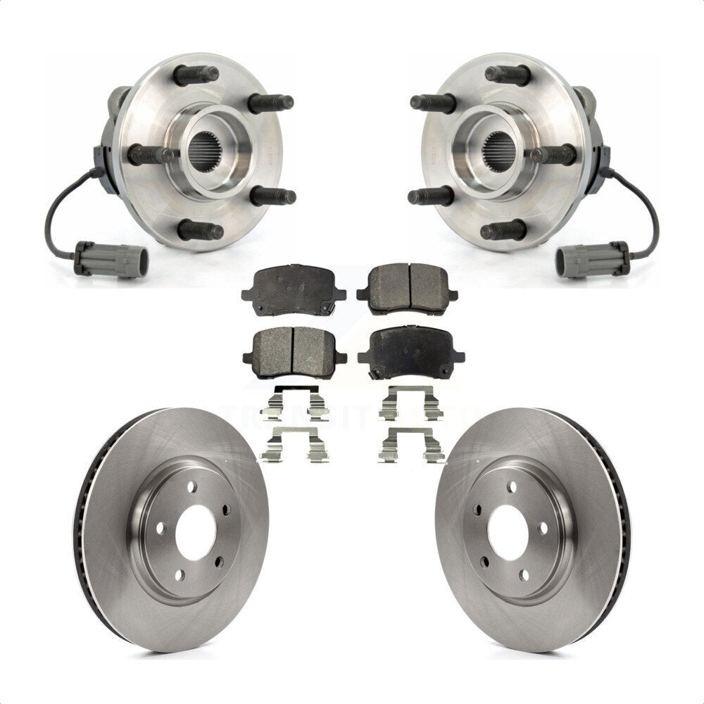 Hub Bearing Assembly Brake Rotor & Pad Front Kit For Chevrolet Cobalt Saturn Ion