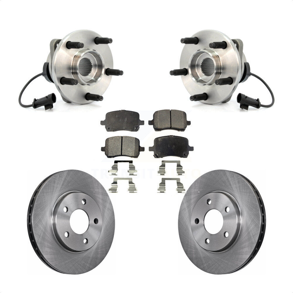 Hub Bearing Assembly Disc Brake Rotors And Pads Front Kit For Chevrolet Malibu