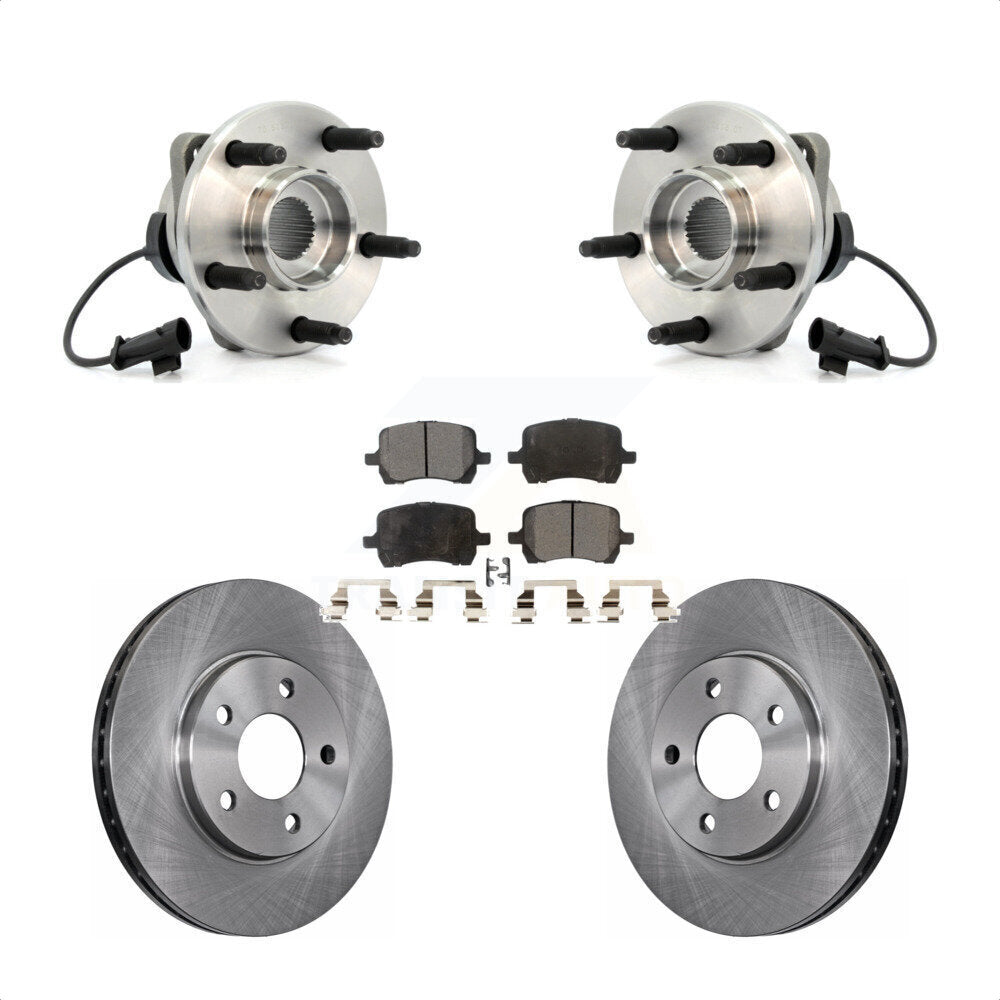 Hub Bearing Assembly Brake Rotor & Pad Front Kit For Chevrolet Malibu Pontiac G6