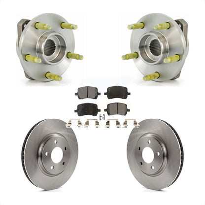 Hub Bearing Assembly Brake Rotor Pads Front Kit For 2006-2007 Pontiac G6 Non-ABS