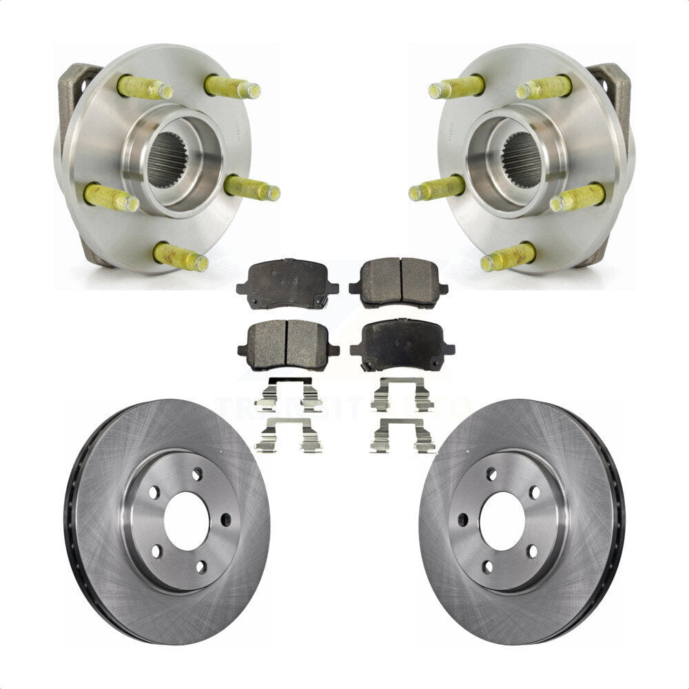 Hub Bearing Assembly Disc Brake Rotors And Pads Front Kit For Chevrolet Malibu