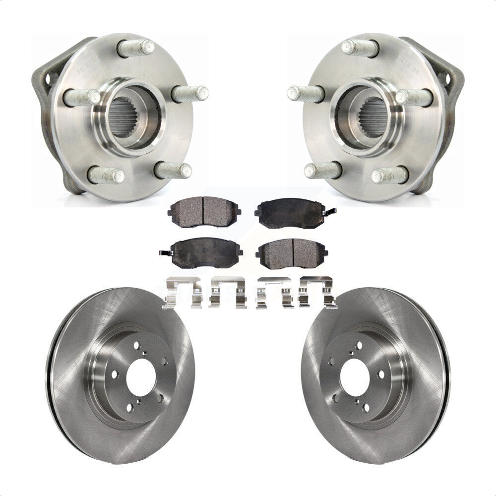 Hub Bearing Assembly Disc Brake Rotor & Pads Front Kit For Subaru Impreza Legacy