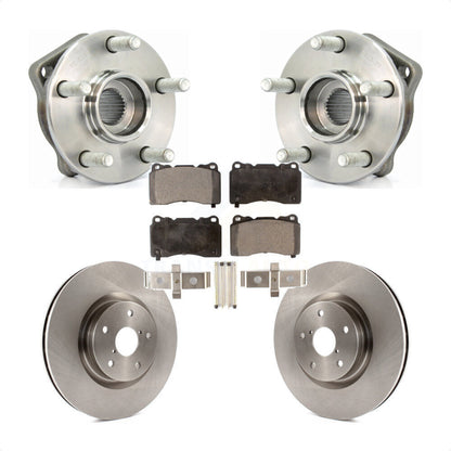 Hub Bearing Assembly Brake Rotor Pads Front Kit For 2014 Subaru WRX Limited Base