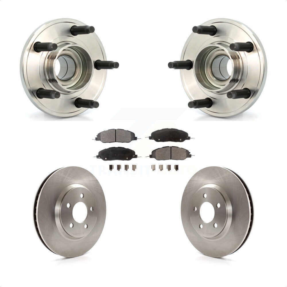 Hub Bearing Assembly Disc Brake Rotors And Pads Front Kit For Ford Mustang