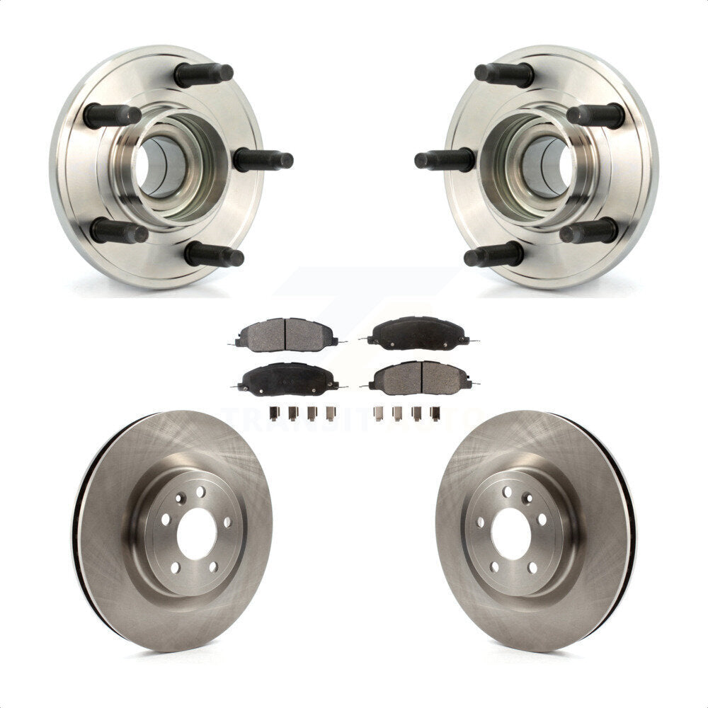 Hub Bearing Assembly Disc Brake Rotors And Pads Front Kit For Ford Mustang