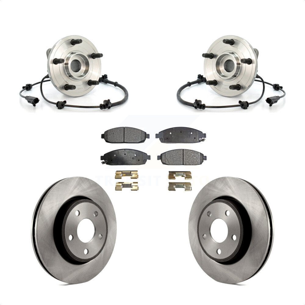 Hub Bearing Assembly Brake Rotor Pad Front Kit For Jeep Grand Cherokee Commander
