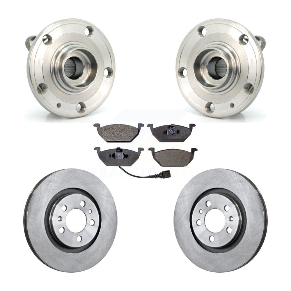 Hub Bearing Assembly Disc Brake Rotor & Pads Front Kit For Volkswagen Jetta City