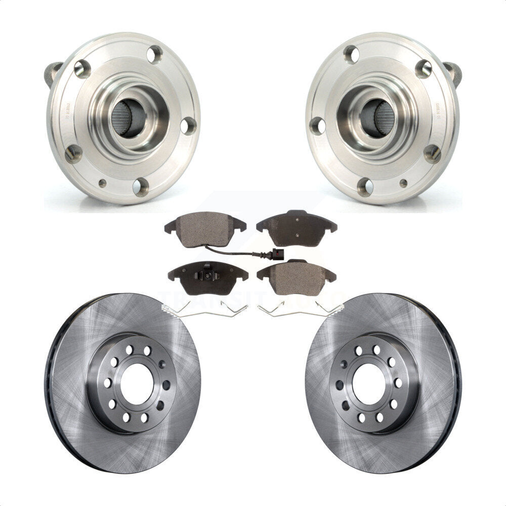 Hub Bearing Brake Rotor & Pads Front Kit For Volkswagen Jetta Beetle Audi Eos A3