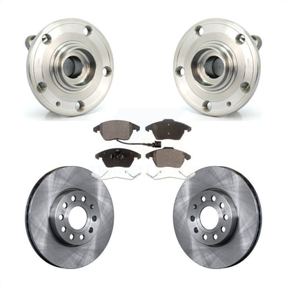 Hub Bearing Brake Rotor & Pads Front Kit For Volkswagen Jetta Beetle Audi Eos A3