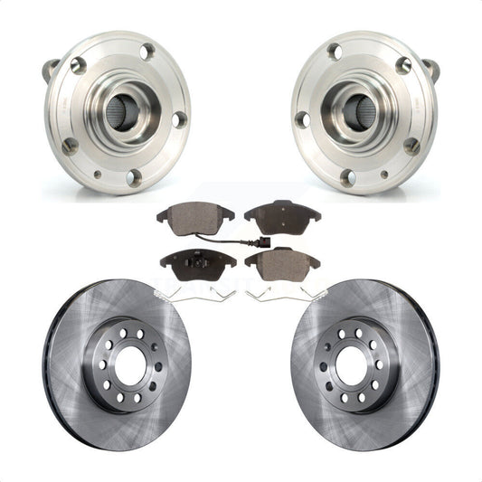 Hub Bearing Brake Rotor & Pads Front Kit For Volkswagen Jetta Beetle Audi Eos A3