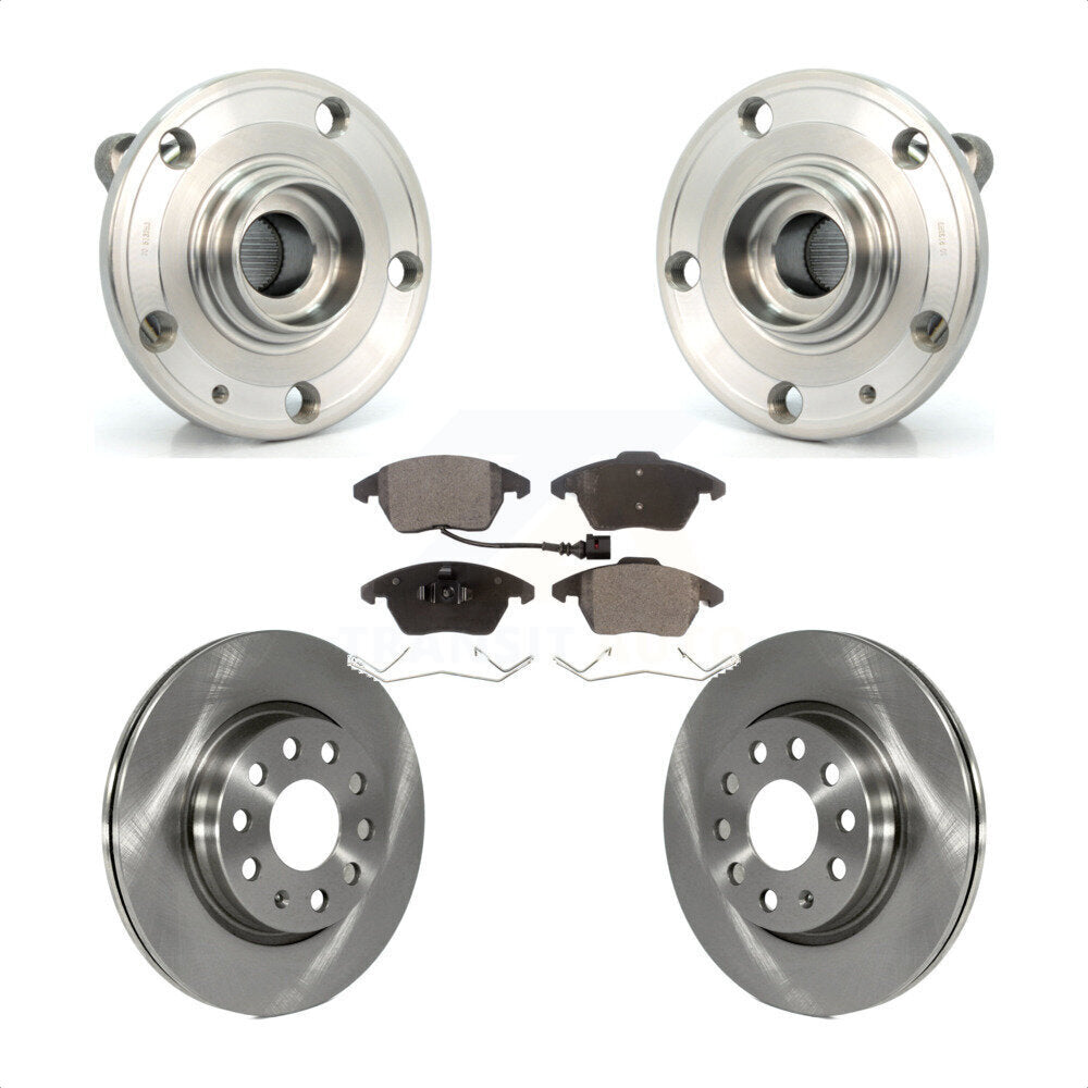 Hub Bearing Disc Brake Rotor & Pads Front Kit For Volkswagen GTI Audi A3 Quattro