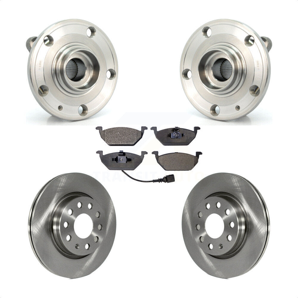 Hub Bearing Assembly Disc Brake Rotors And Pads Front Kit For Volkswagen Jetta