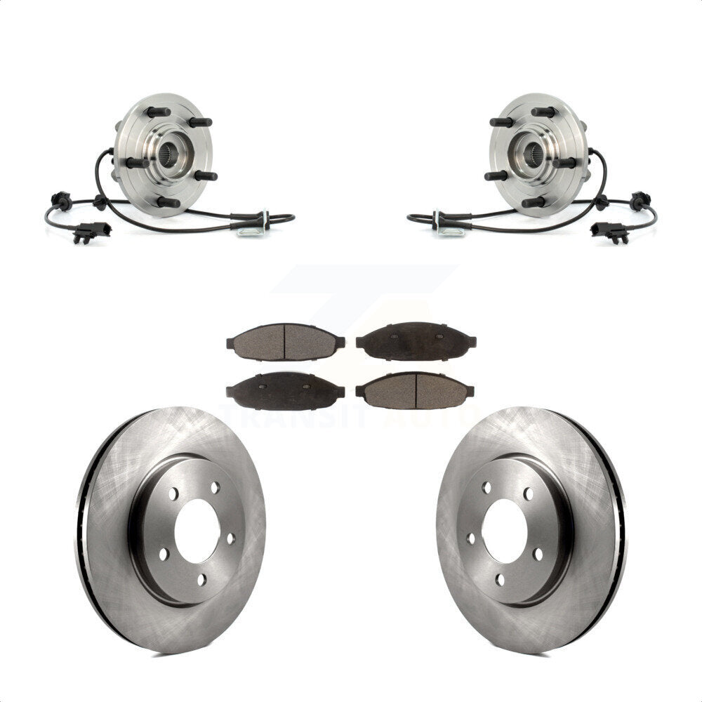 Hub Bearing Assembly Brake Rotor & Pad Front Kit For 2007-2008 Chrysler Pacifica