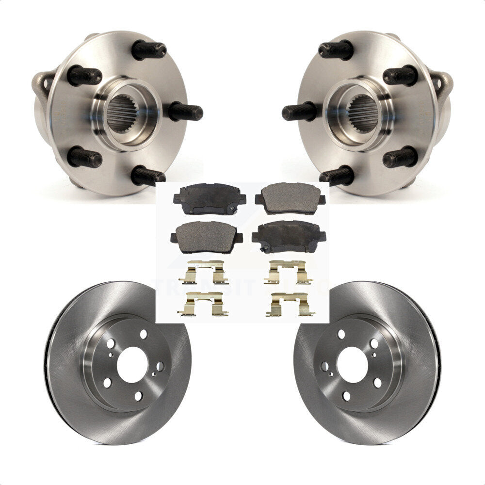Hub Bearing Assembly Disc Brake Rotor & Pad Front Kit For 2004-2009 Toyota Prius