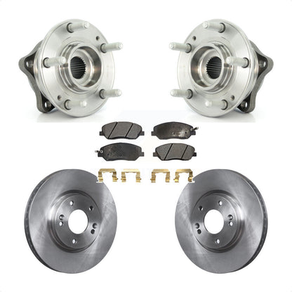 Hub Bearing Assembly Brake Rotor & Pads Front Kit For 2007-2009 Hyundai Santa Fe