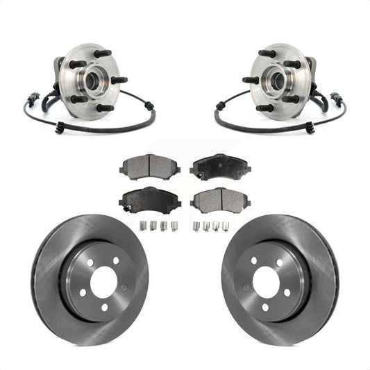 Hub Bearing Assembly Disc Brake Rotor Pad Front Kit For Jeep Liberty Dodge Nitro
