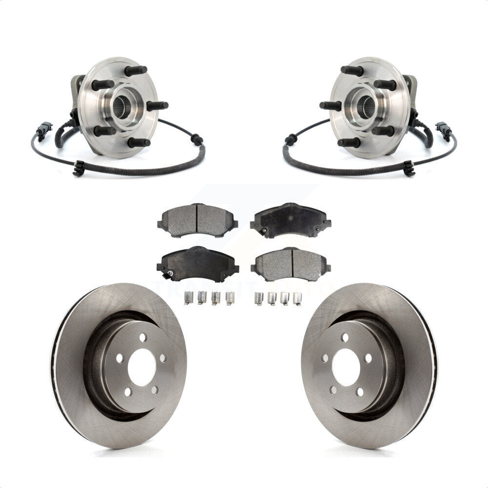 Hub Bearing Assembly Disc Brake Rotor Pad Front Kit For Jeep Liberty Dodge Nitro