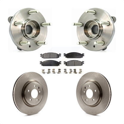 Hub Bearing Assembly Disc Brake Rotor & Pads Front Kit For 2009-2010 Lincoln MKS