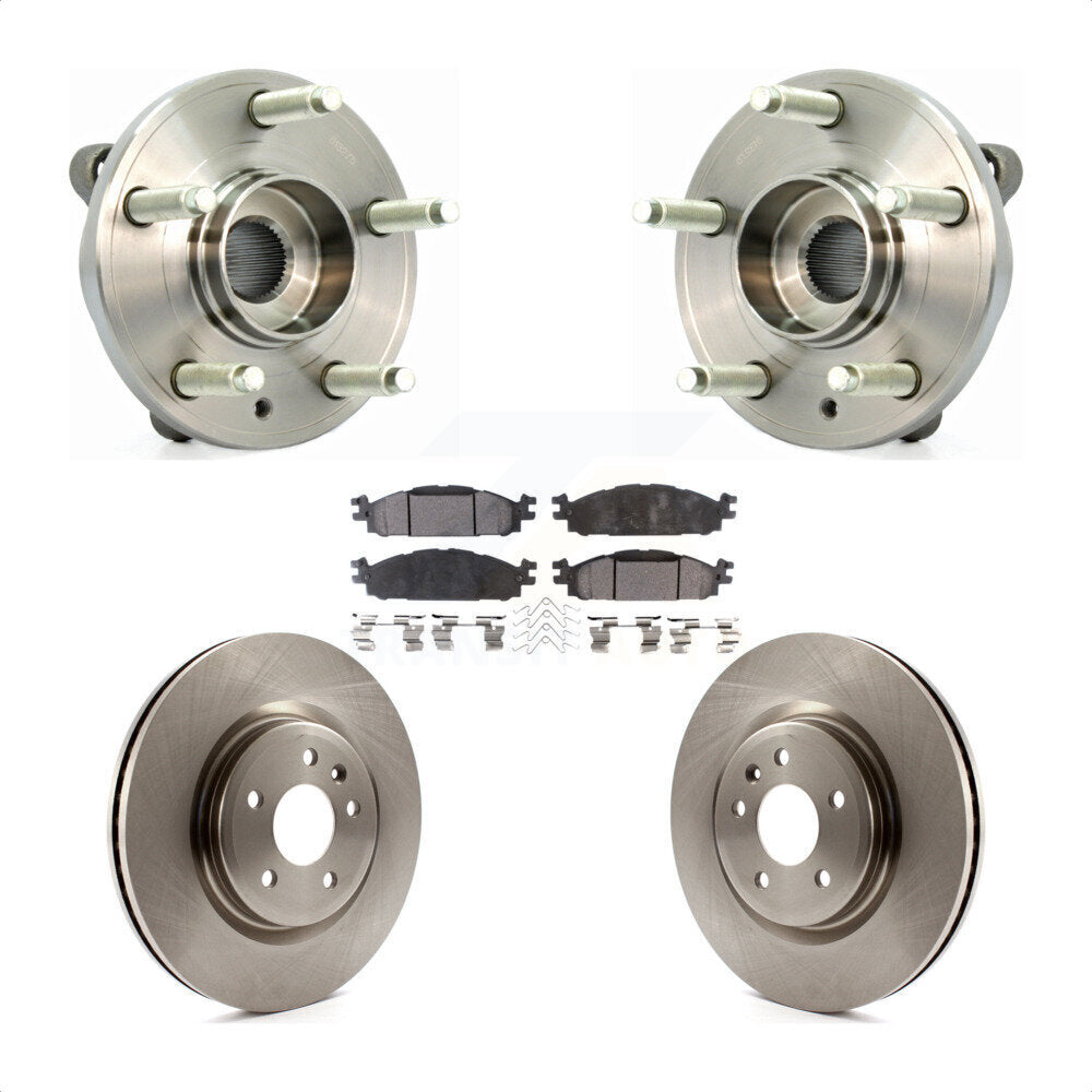 Hub Bearing Disc Brake Rotor Pads Front Kit For Ford Flex Taurus Lincoln MKT MKS