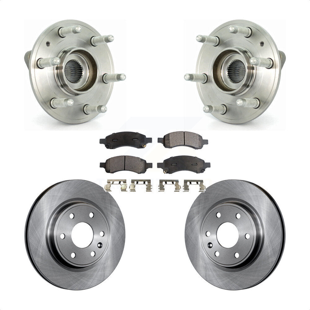 Hub Bearing Brake Rotor And Pad Front Kit For GMC Acadia Buick Enclave Chevrolet