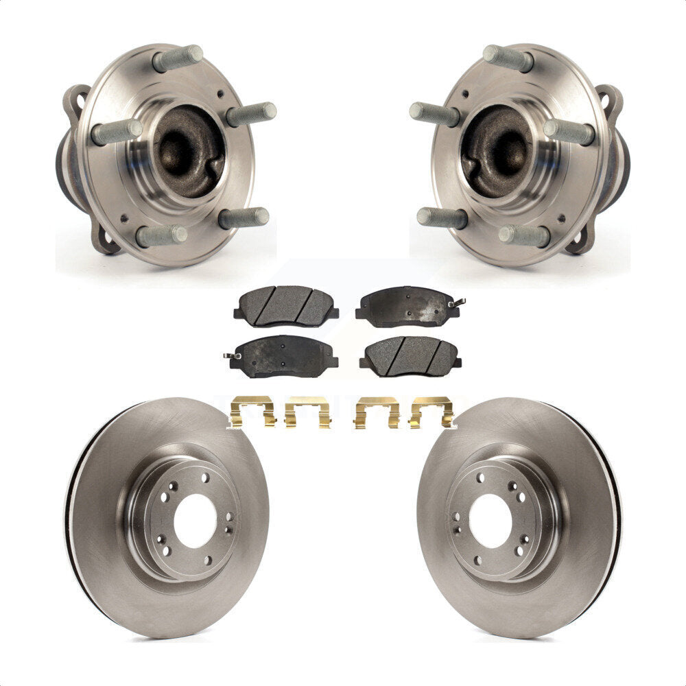Hub Bearing Disc Brake Rotor & Pads Front Kit For 2009-2011 Hyundai Genesis 3.8L