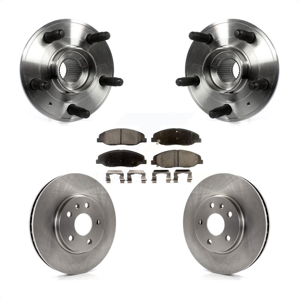 Hub Bearing Assembly Brake Rotor & Pad Front Kit For 2012-2013 Cadillac CTS 6.2L