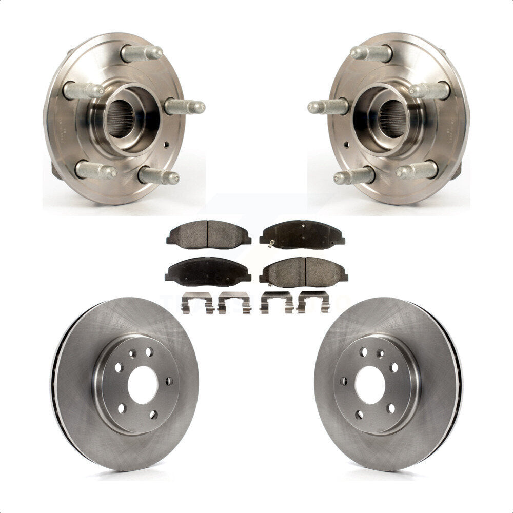 Hub Bearing Assembly Disc Brake Rotors And Pads Front Kit For Cadillac CTS