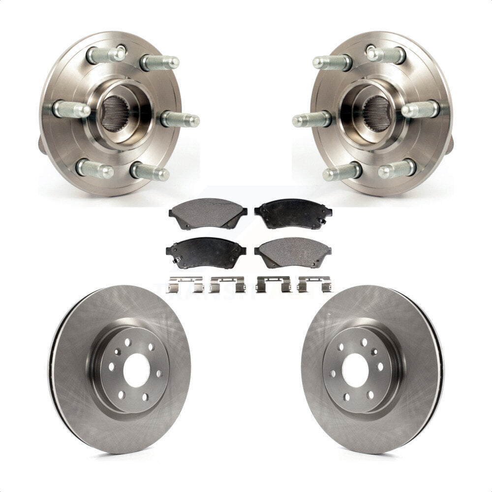 Hub Bearing Assembly Disc Brake Rotor & Pad Front Kit For Cadillac SRX Saab 9-4X
