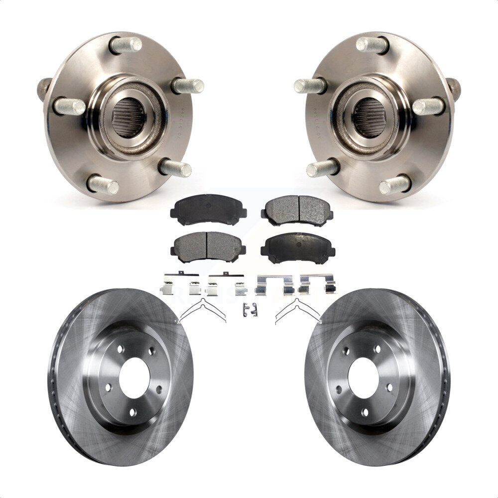 Hub Bearing Assembly Disc Brake Rotor And Pads Front Kit For Nissan Rogue Select