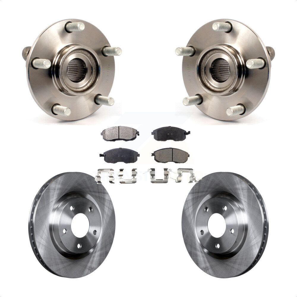 Hub Bearing Brake Rotor Pad Front Kit For 2007-2012 Nissan Sentra SE-R with 2.5L