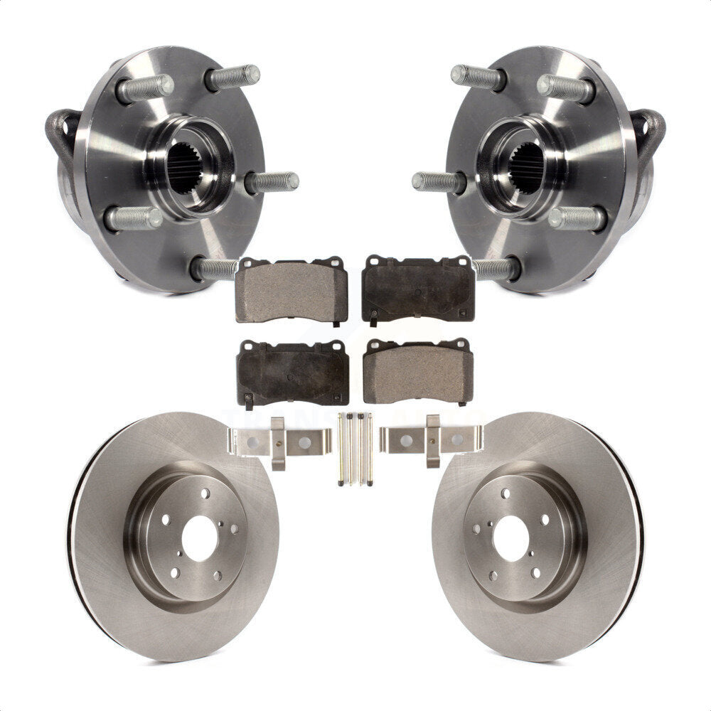 Hub Bearing Assembly Disc Brake Rotor & Pad Front Kit For Subaru Impreza WRX STI