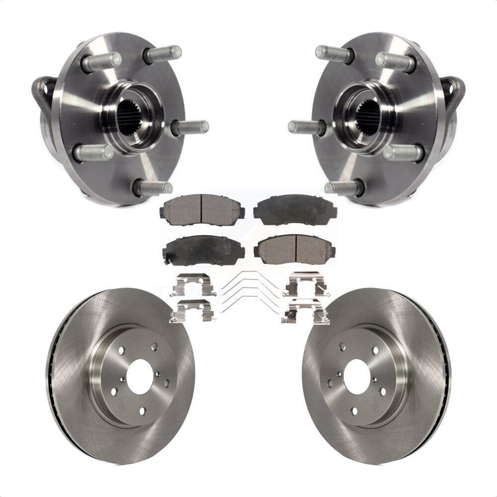 Hub Bearing Assembly Brake Rotor Pads Front Kit For 2016-2019 Subaru Legacy 2.5L