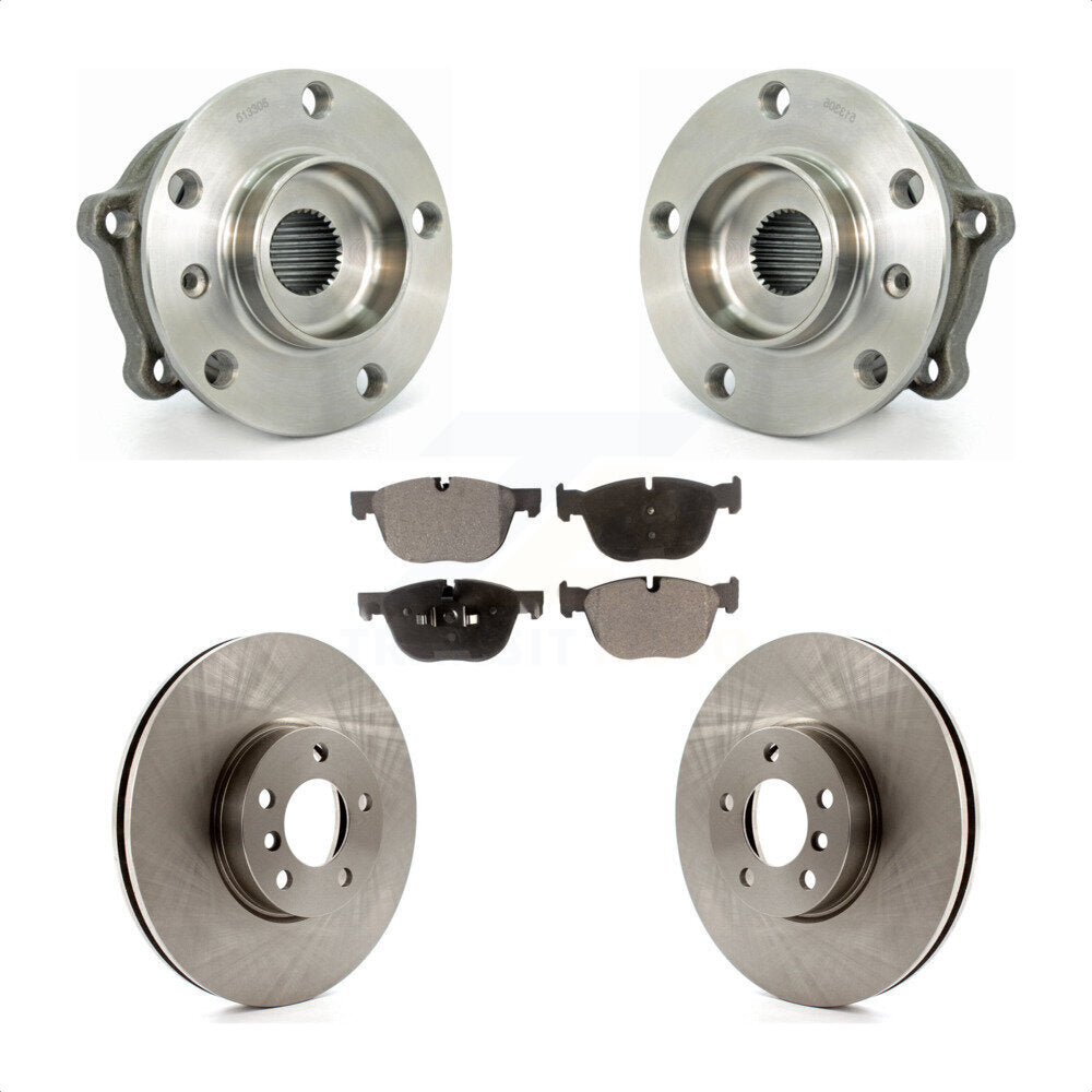 Hub Bearing Assembly Disc Brake Rotors And Pads Front Kit For BMW X5 X6
