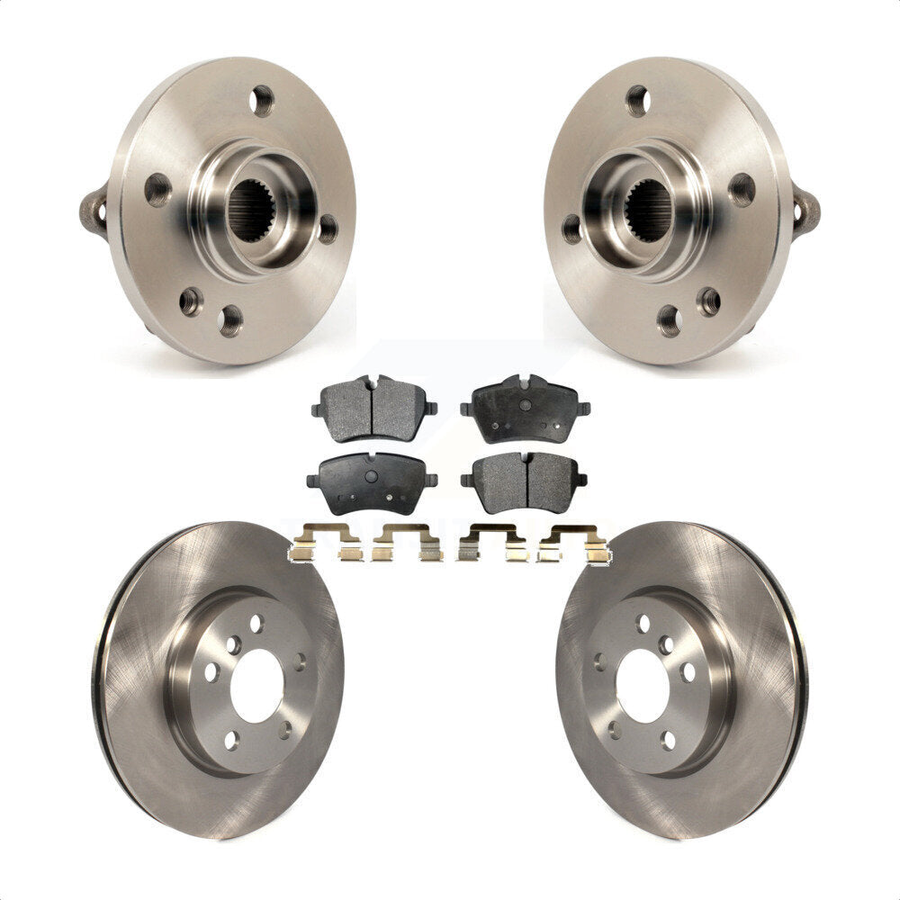 Hub Bearing Assembly Brake Rotor & Pads Front Kit For 2014-2015 Mini Cooper 1.6L