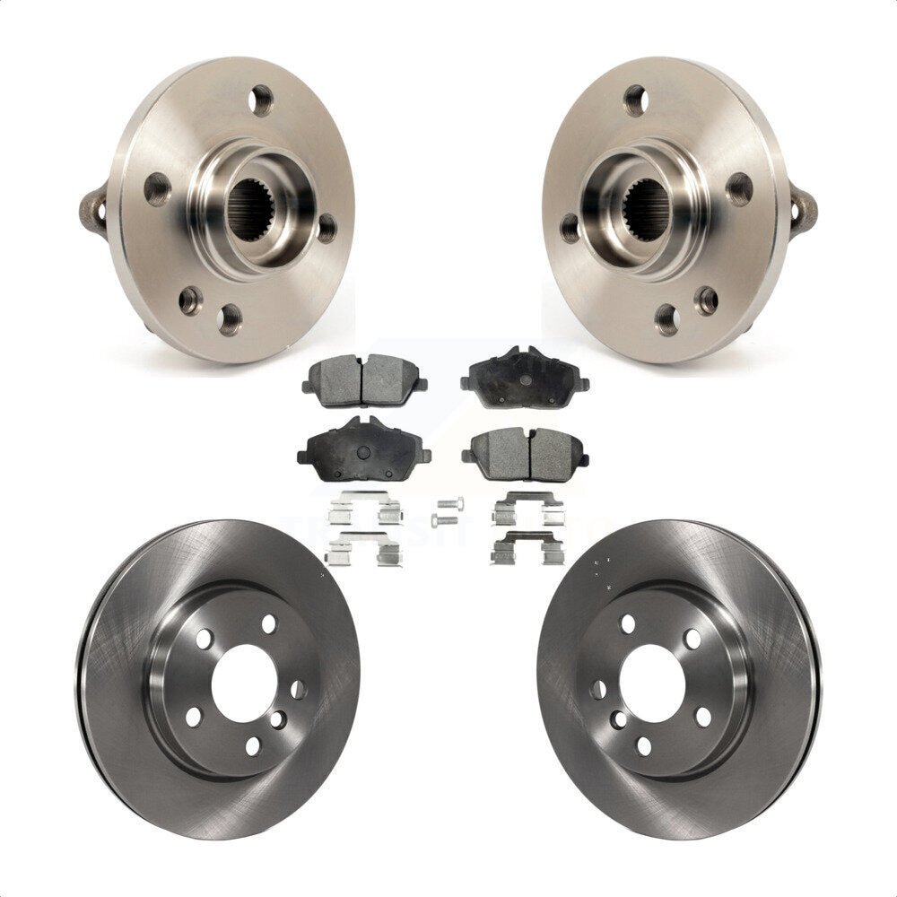 Hub Bearing Assembly Brake Rotor & Pads Front Kit For 2014-2015 Mini Cooper 1.6L