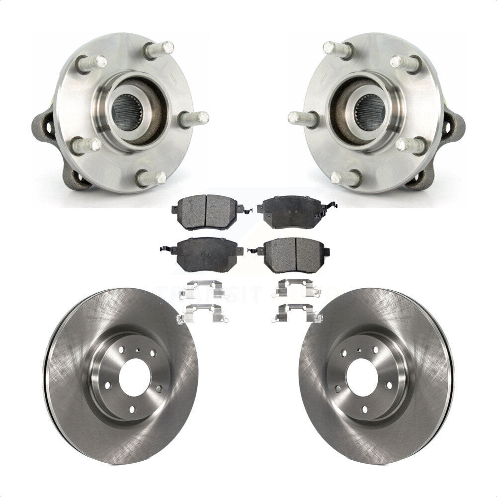 Hub Bearing Assembly Disc Brake Rotor Pads Front Kit For 2005-2007 Nissan Murano