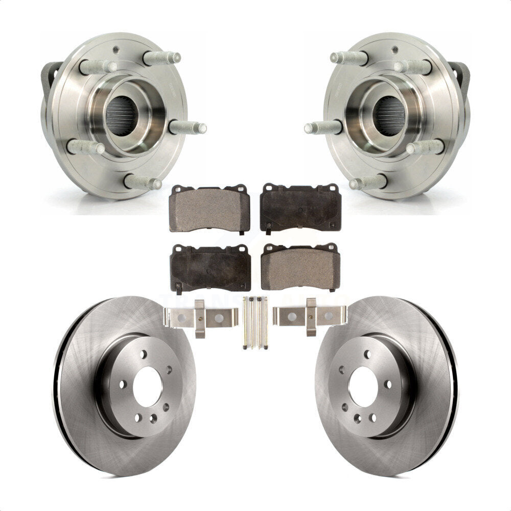 Hub Bearing Assembly Disc Brake Rotors And Pads Front Kit For Cadillac ATS
