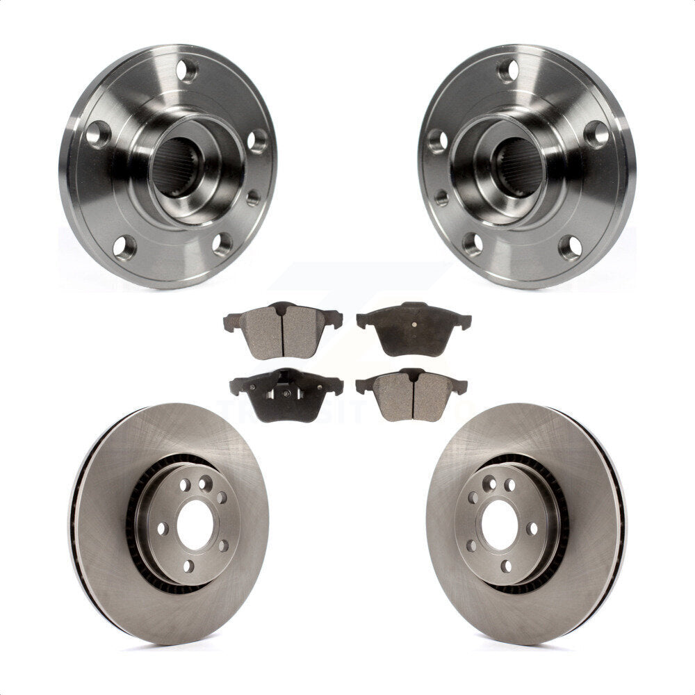 Hub Bearing Brake Rotor & Pad Front Kit For Volvo XC70 S60 V60 S80 Cross Country
