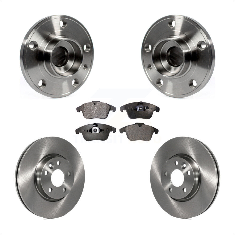 Hub Bearing Assembly Brake Rotor & Pads Front Kit For Volvo XC70 S60 V60 S80 V70