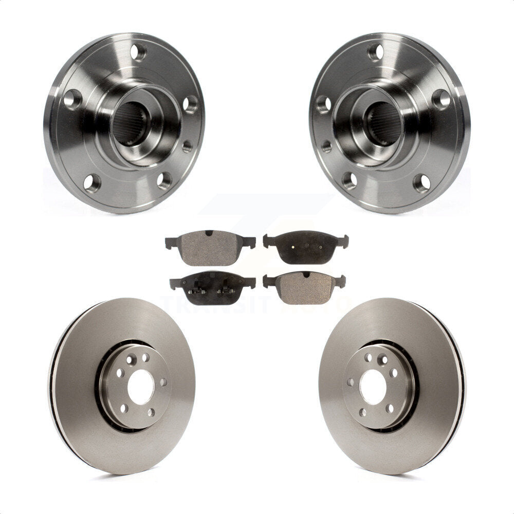 Hub Bearing Assembly Disc Brake Rotor And Pad Front Kit For 2010-2015 Volvo XC60