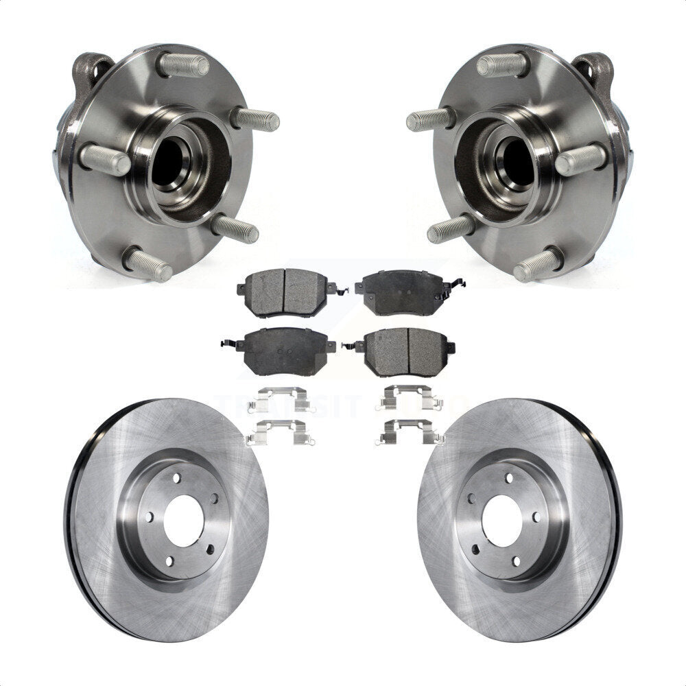 Hub Bearing Assembly Disc Brake Rotors And Pads Front Kit For INFINITI FX35 RWD