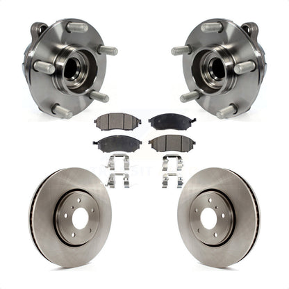 Hub Bearing Assembly Disc Brake Rotor & Pad Front Kit For INFINITI FX35 FX37 RWD