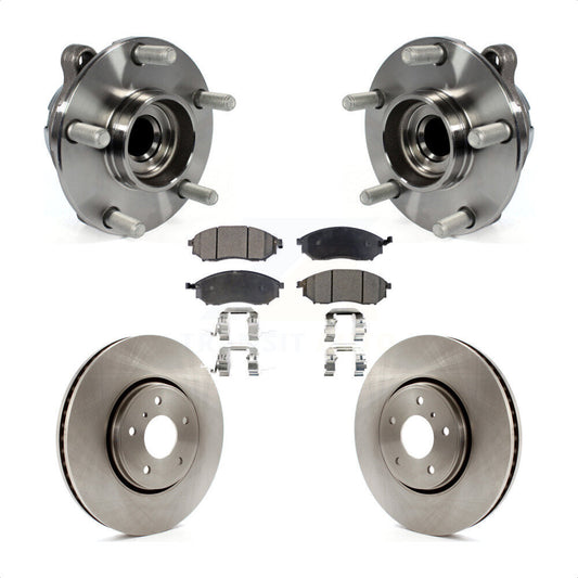 Hub Bearing Assembly Disc Brake Rotor & Pad Front Kit For INFINITI FX35 FX37 RWD