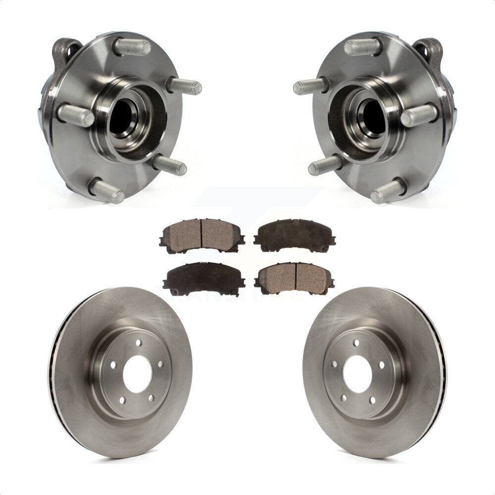 Hub Bearing Assembly Brake Rotor And Pad Front Kit For INFINITI Q50 QX50 Q60 RWD