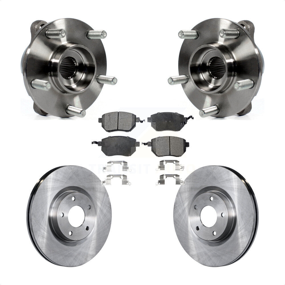 Hub Bearing Assembly Disc Brake Rotors And Pads Front Kit For INFINITI FX35 FX45