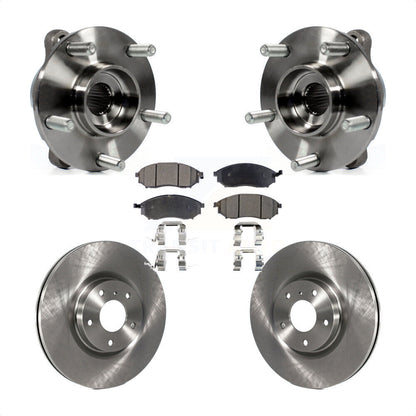 Hub Bearing Brake Rotor & Pads Front Kit For INFINITI G37 EX35 G35 QX50 QX70 M35