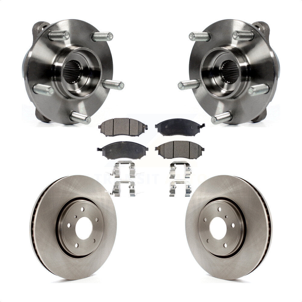 Hub Bearing Assembly Disc Brake Rotor Pads Front Kit For INFINITI FX35 FX37 FX45